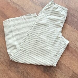 Madden Girl Green And White Vertically Striped Pants Size M